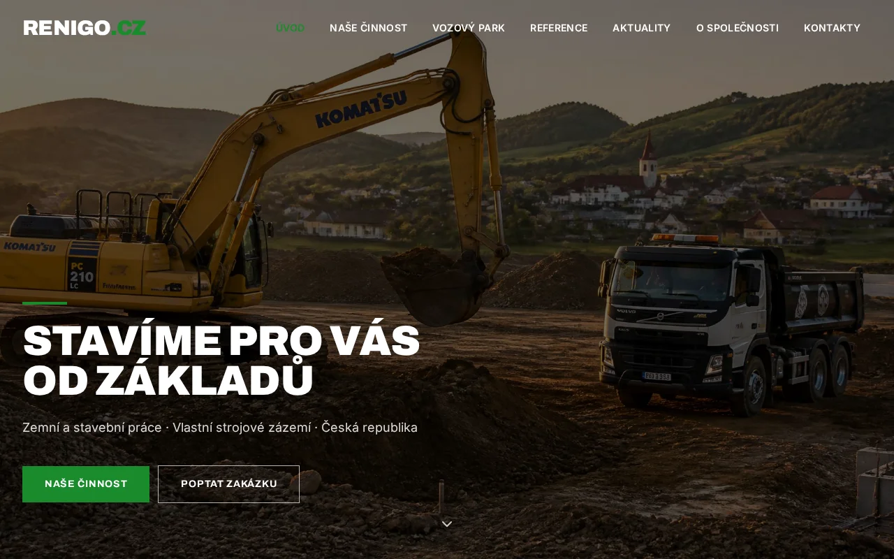Náhled webu RENIGO CZ z portfolia Webrise Studio